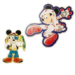 Lot of 2 Disney Pins – Mickey Mouse Spacesuit & Pirate Mickey 2004